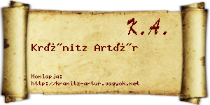 Kránitz Artúr névjegykártya